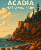Acadia National Park paint by numbers for adults, includes scenic nature scenes for DIY hobby painting.