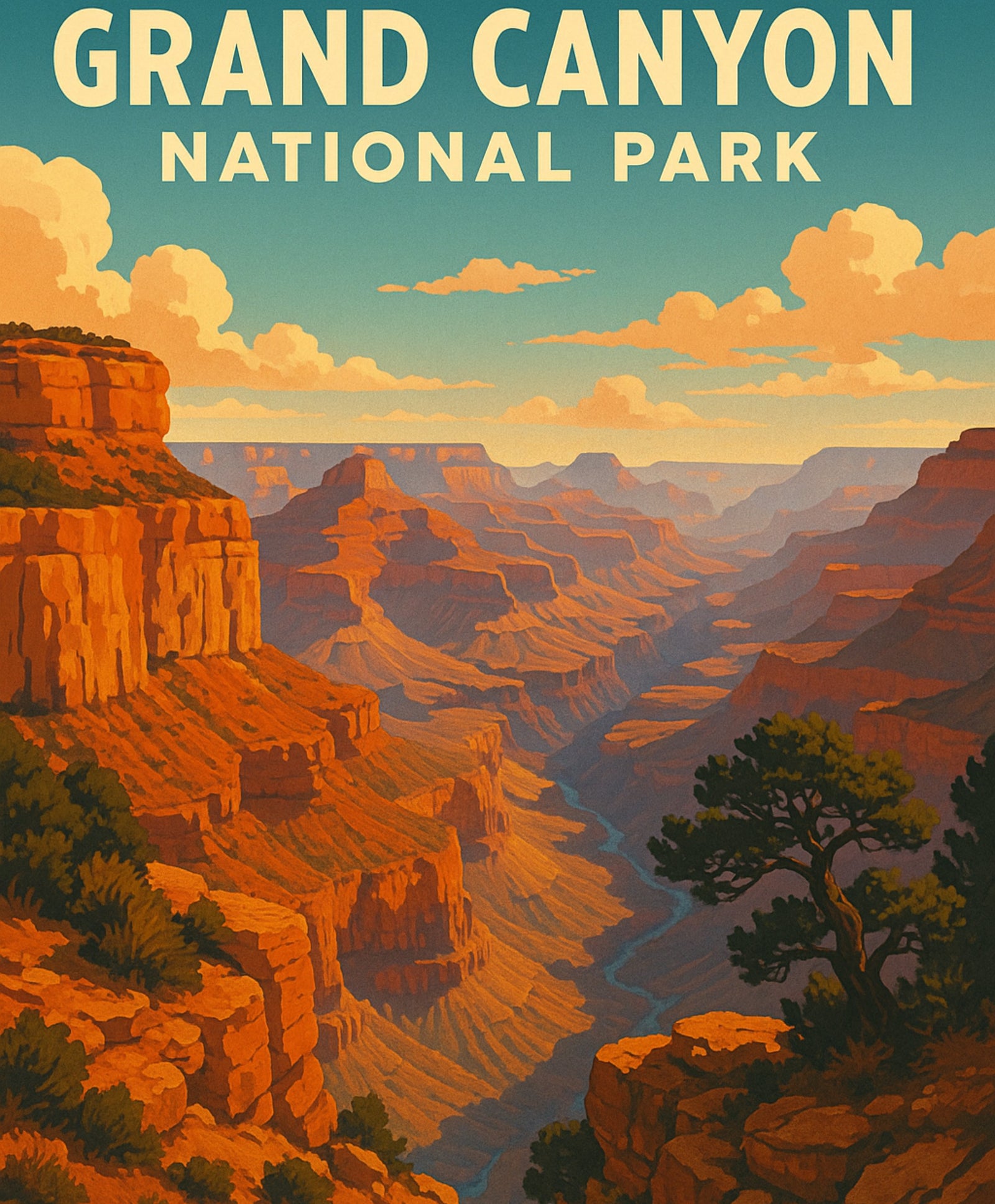 Kit de pintura de paisaje del Gran Cañón para adultos con paisajes de aventuras al aire libre.
