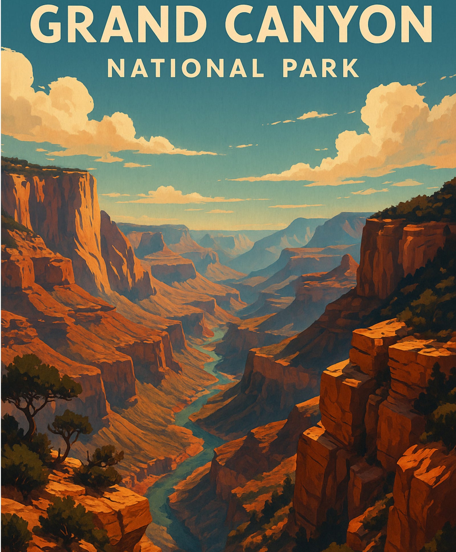 Parque Nacional del Gran Cañón en Sunset Cliffs, un impresionante kit de pintura por números para amantes de los paisajes al aire libre.