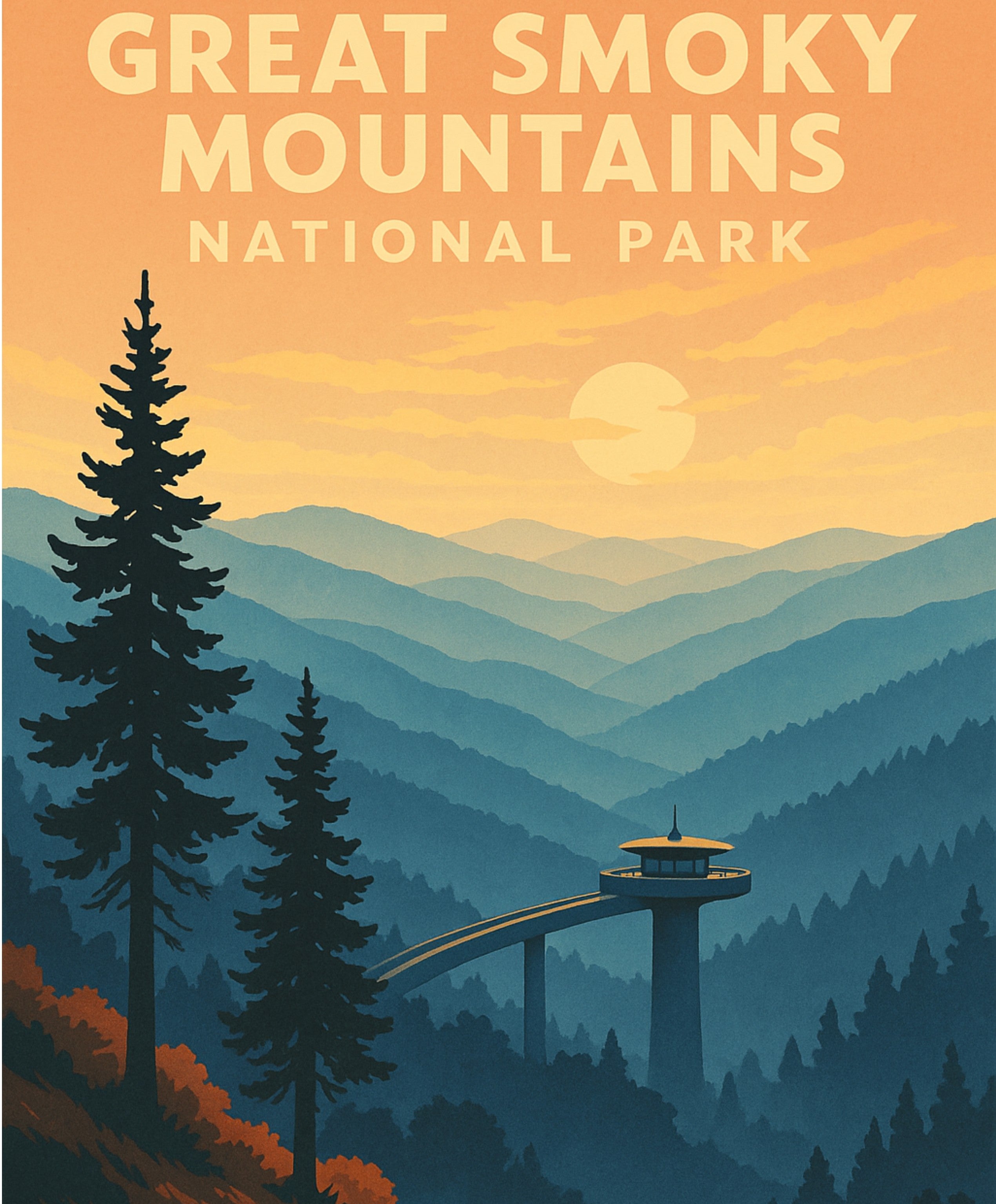 Great Smoky Mountains National Park DIY painting kit with detailed landscape and nature art design.