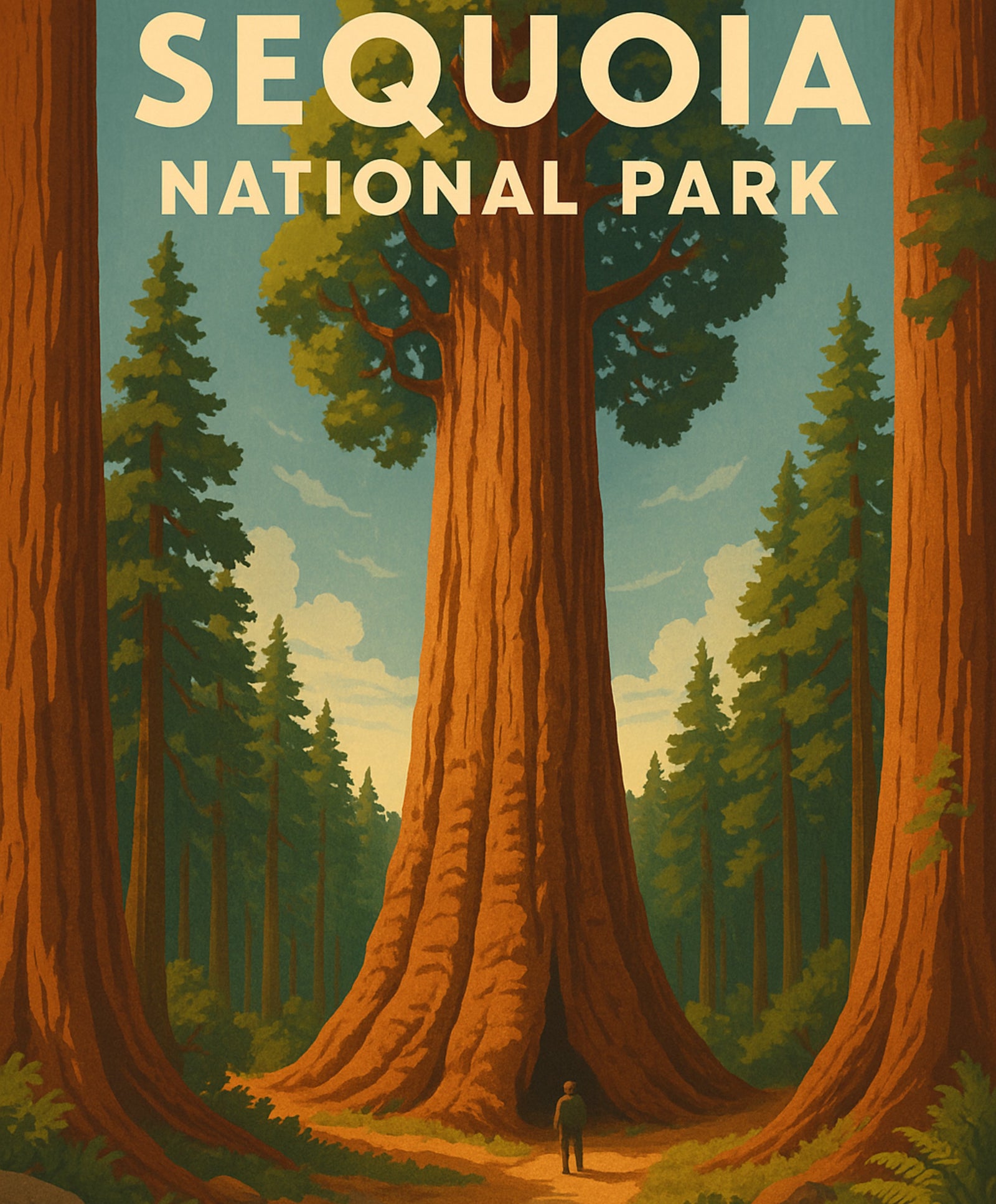 Malen-nach-Zahlen-Set im Sequoia-Nationalpark zum Gestalten detaillierter malerischer Landschaften im Freien.