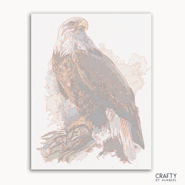 Bald Eagle paint by number displaying vibrant colors inspired by famous paintings, vincent van gogh famous paintings, and most famous paintings.