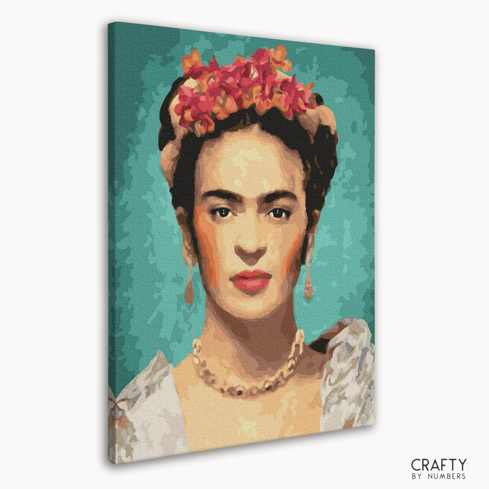 Pintura detallada de Frida Kahlo por número que captura la belleza como pinturas famosas de mujeres y pinturas famosas de personas.