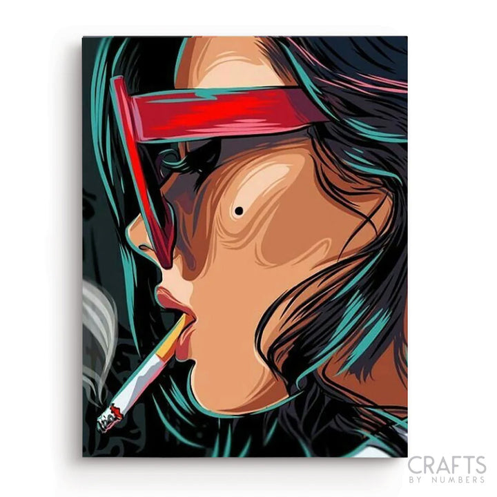 Rauchende Frau Pop-Art