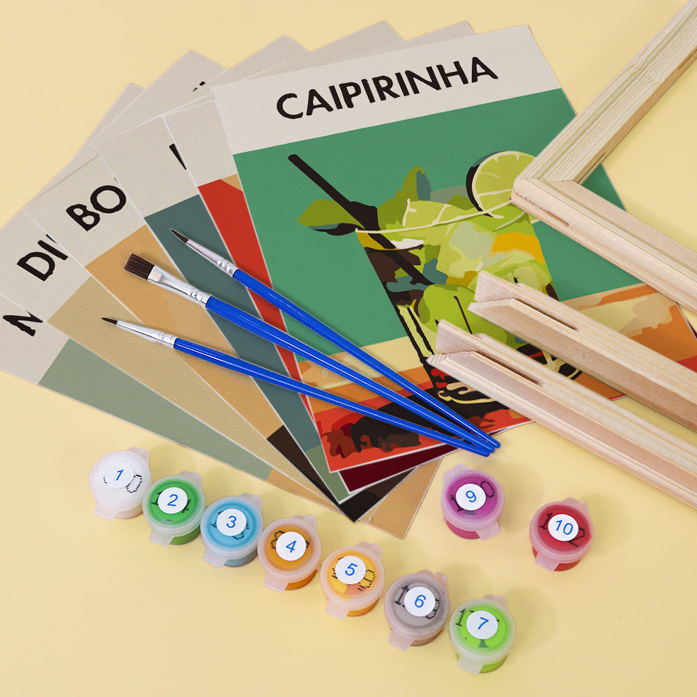 cocktail color by numbers kit for kids and adults