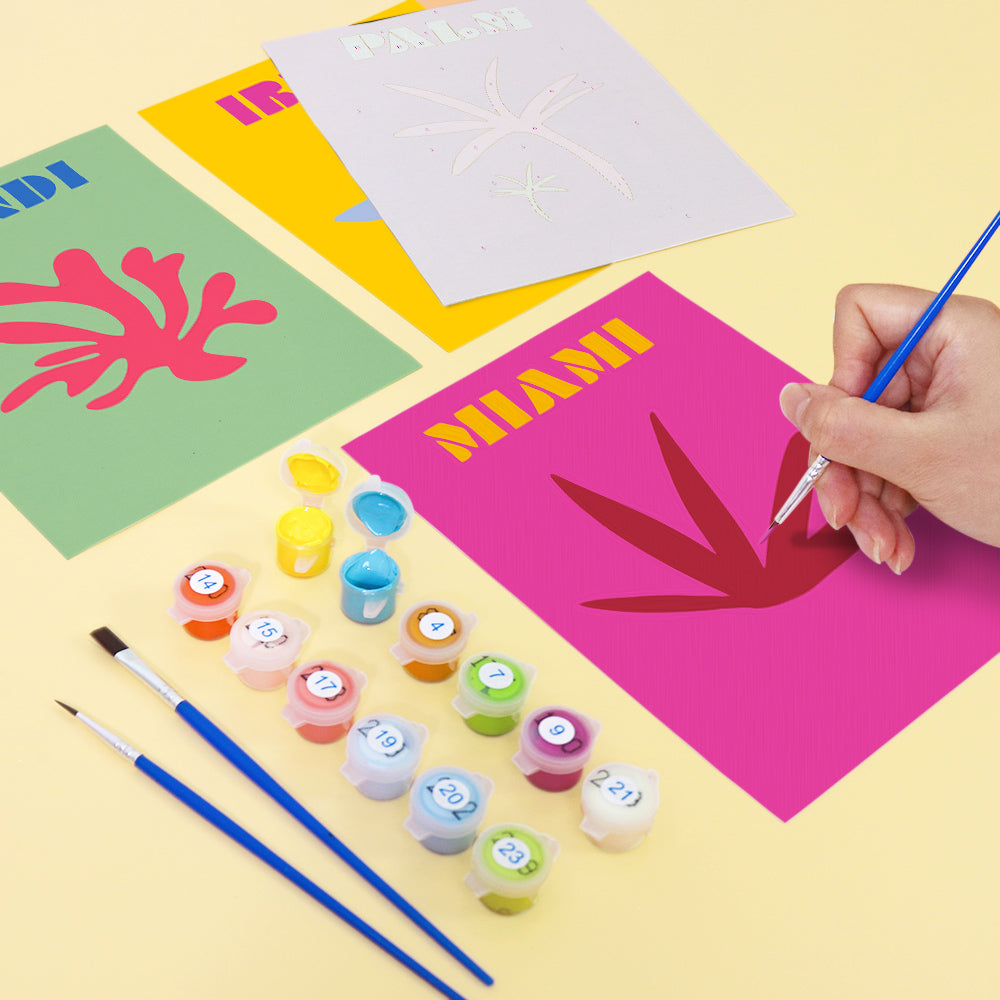 Person enjoying painting a Mini Escapes kit at home