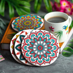 Mandala Magic Coasters project capturing the spirit of famous picasso paintings with unique geometric shapes.