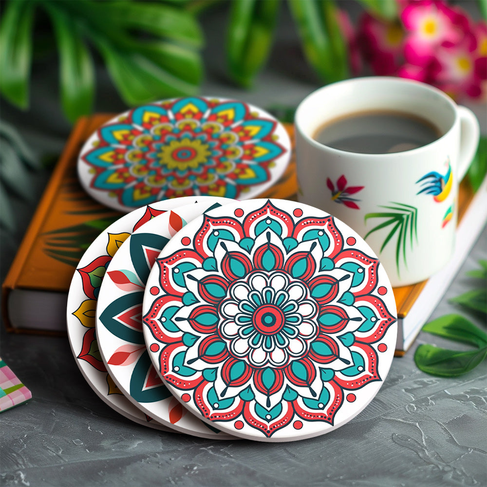 Mandala Magic Coasters project capturing the spirit of famous picasso paintings with unique geometric shapes.