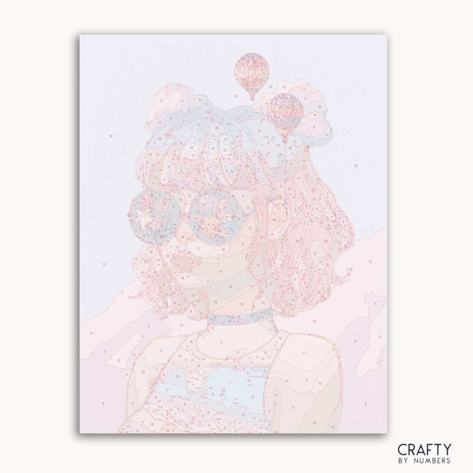 Universe Girl paint by numbers kit with canvas and paints