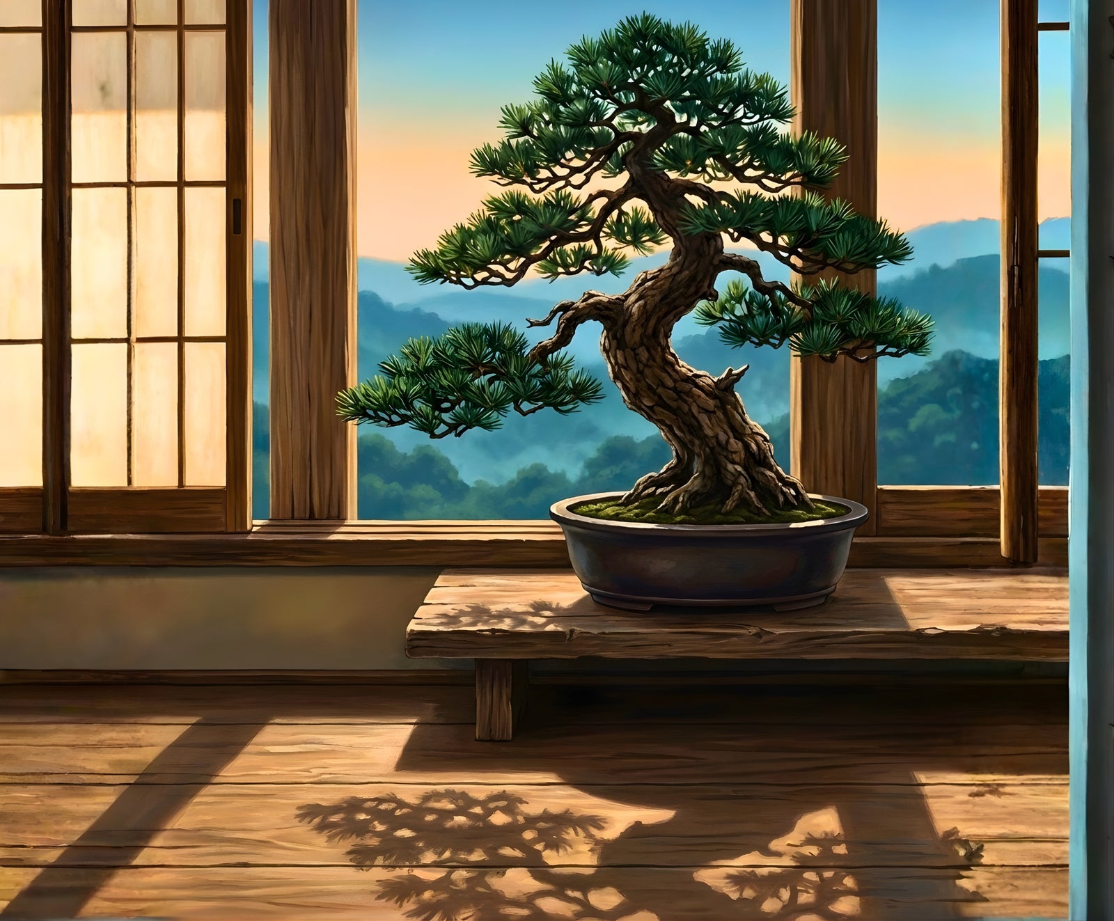 Whispers of the Bonsai paint by numbers artwork
