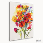Detailed Watercolor Bouquet paint by number reflecting the style of vincent van gogh famous paintings with expressive strokes.
