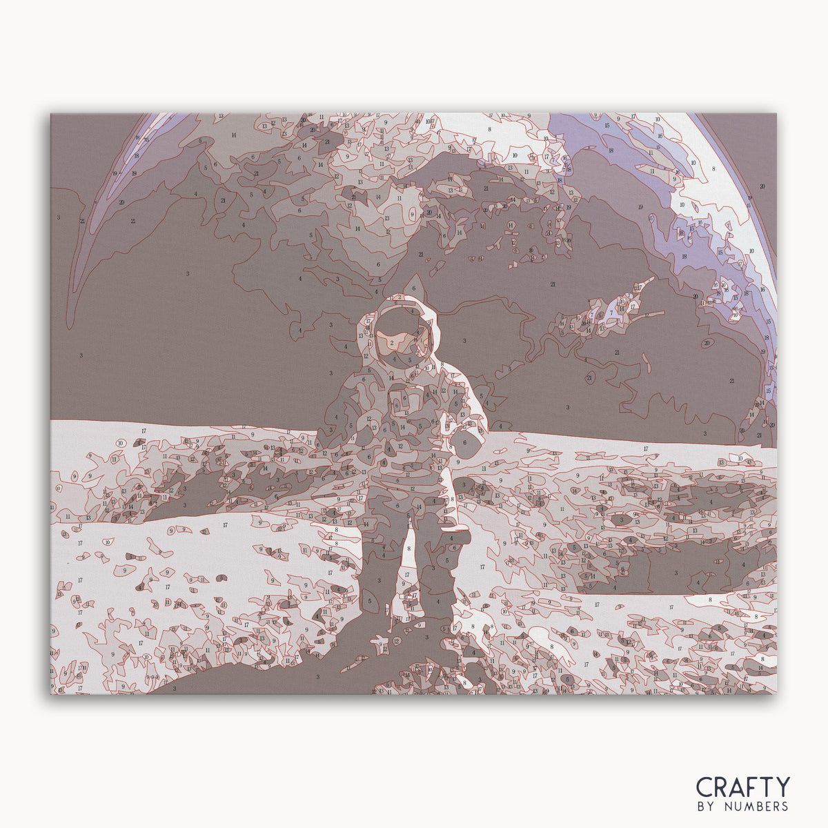 Walking on the Moon paint by number featuring a cosmic landscape, famous paintings, vincent van gogh famous paintings, most famous paintings, famous landscape paintings.