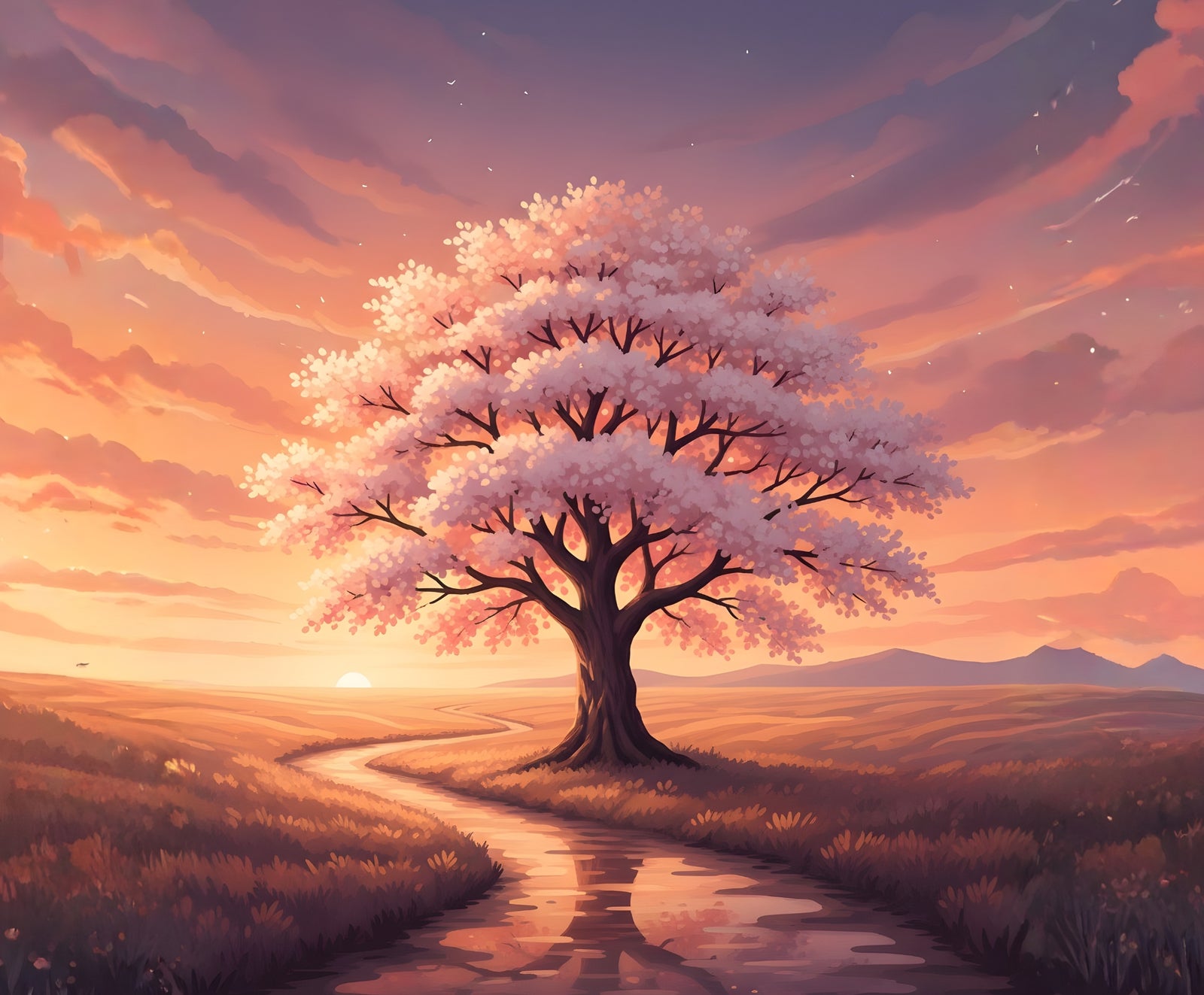 Path of Petals paint by numbers artwork