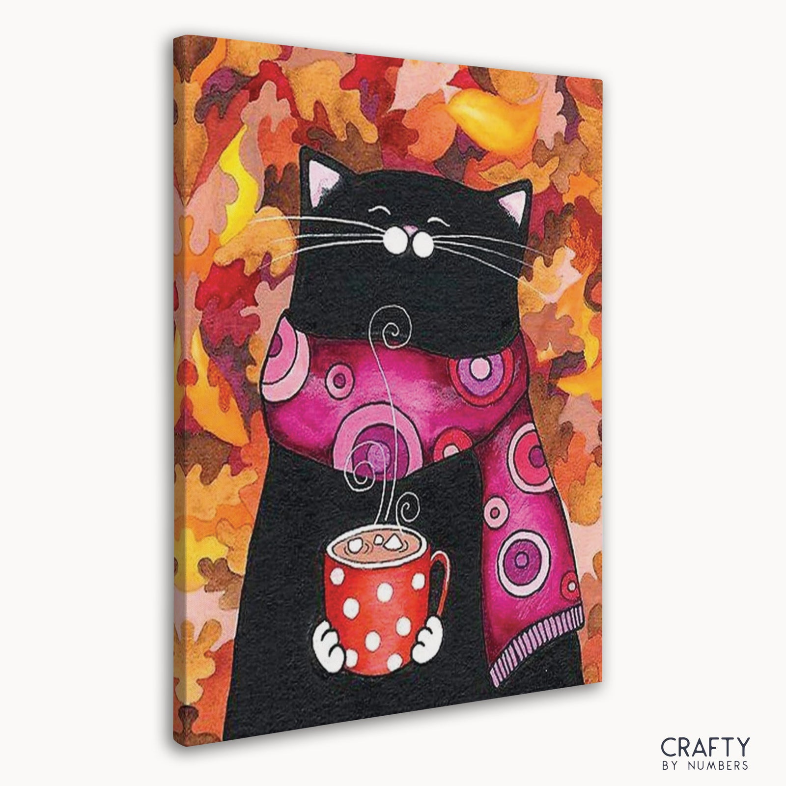 Close-up detail of Cat with Marshmallows artwork