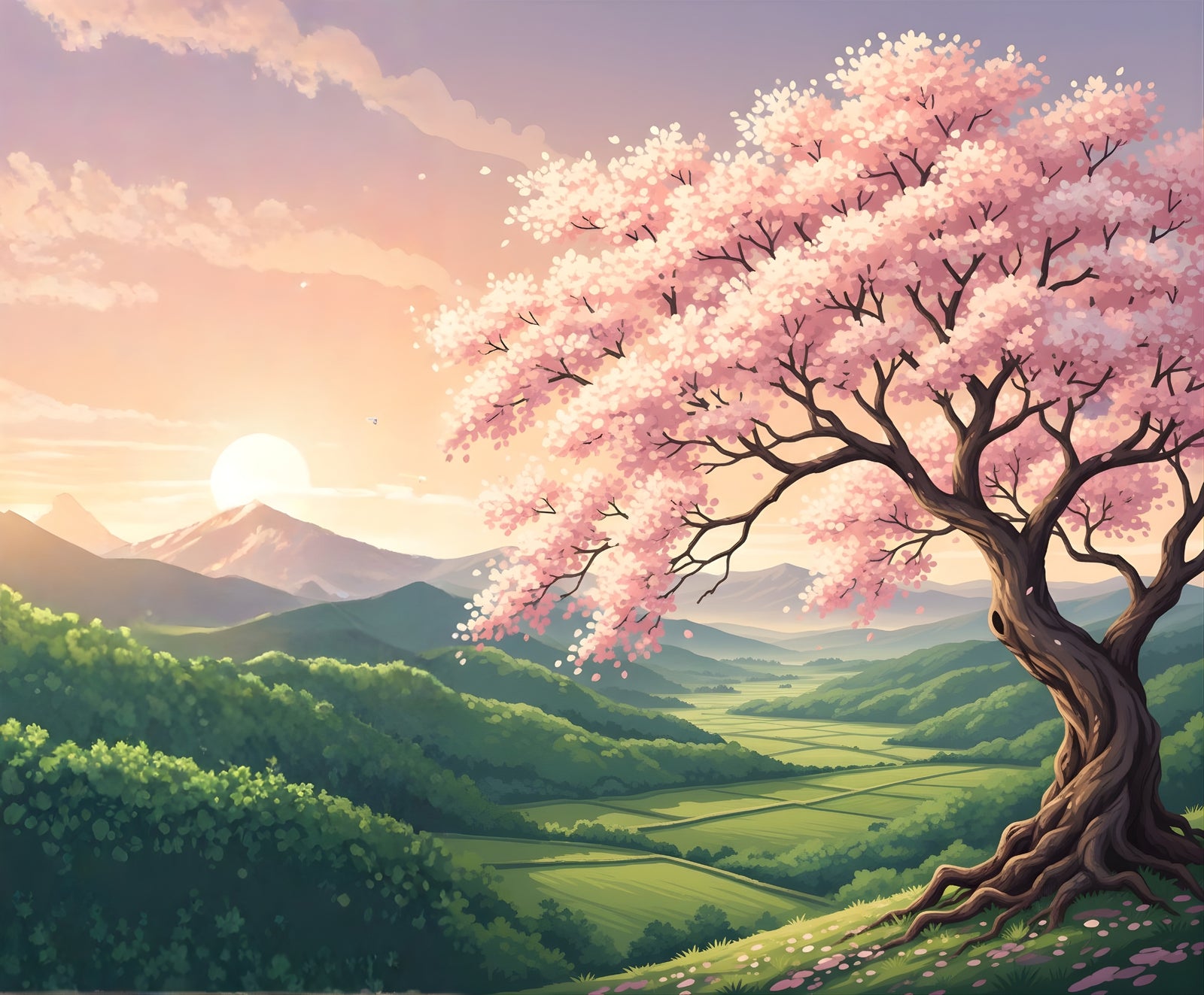 Valley of Blossoms paint by numbers artwork