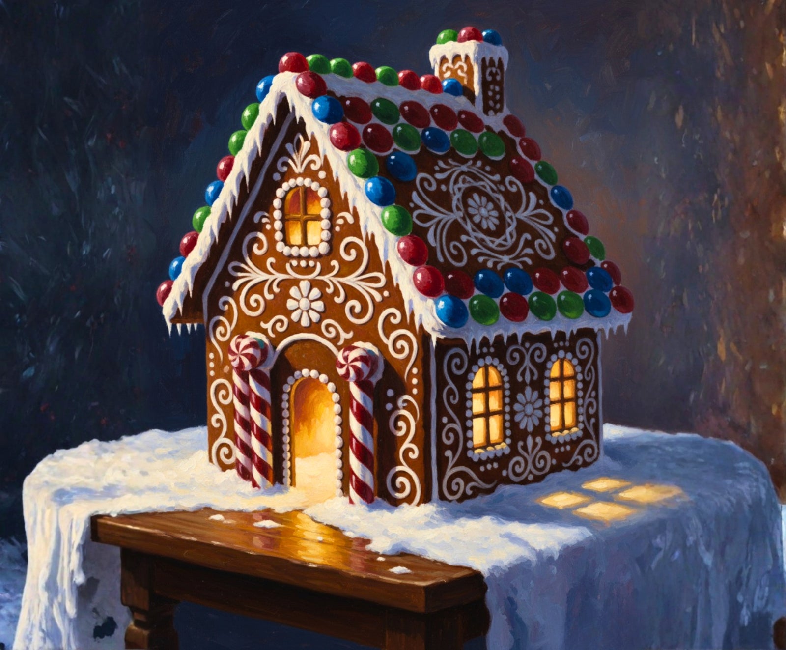 Frosted Whimsy House paint by numbers artwork
