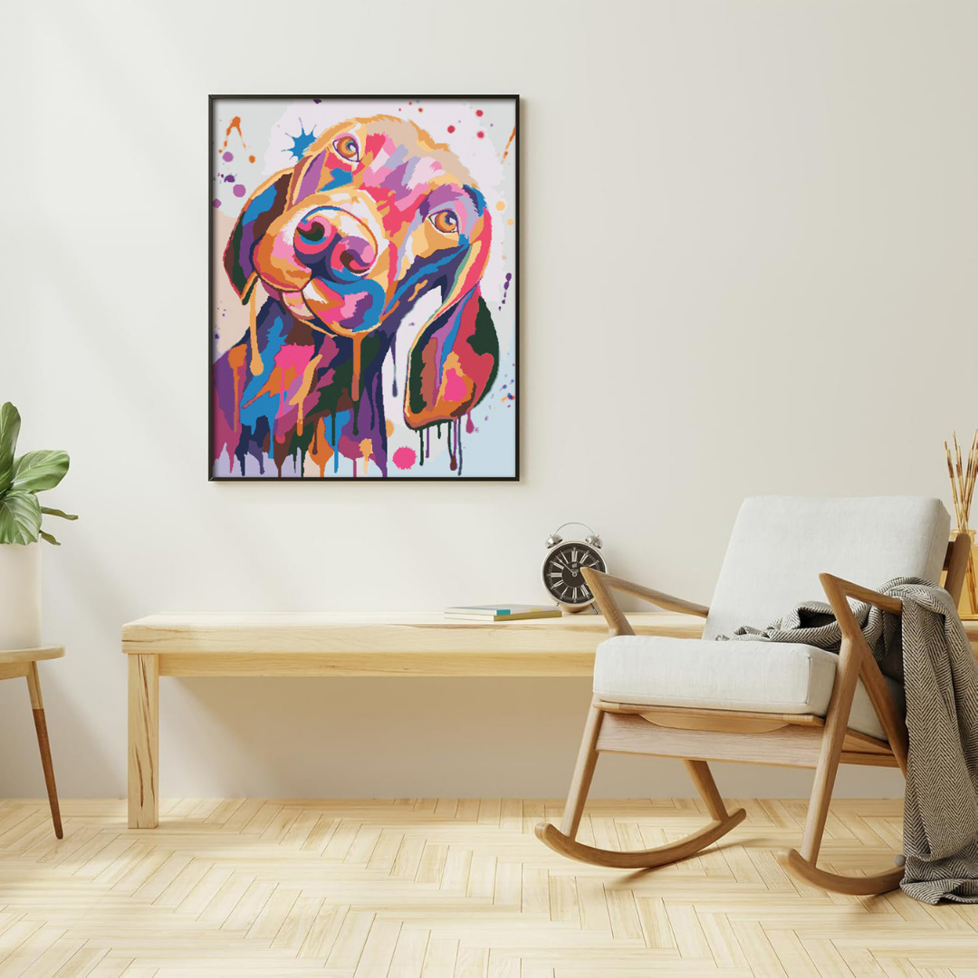 Creative DIY framed painting kit, paint by numbers canvas for adults.