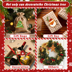 Collage of Christmas-themed gift bags, box, and decorations with festive text.