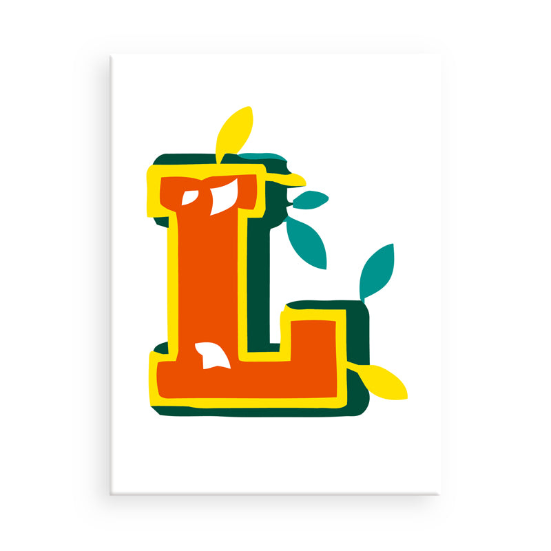 Colorful letter 'L' design on a white background