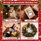 Collage of Christmas gift bags, box, and decorations with festive text.