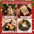 Collage of Christmas-themed gift bags, box, and decorations with festive text and border.