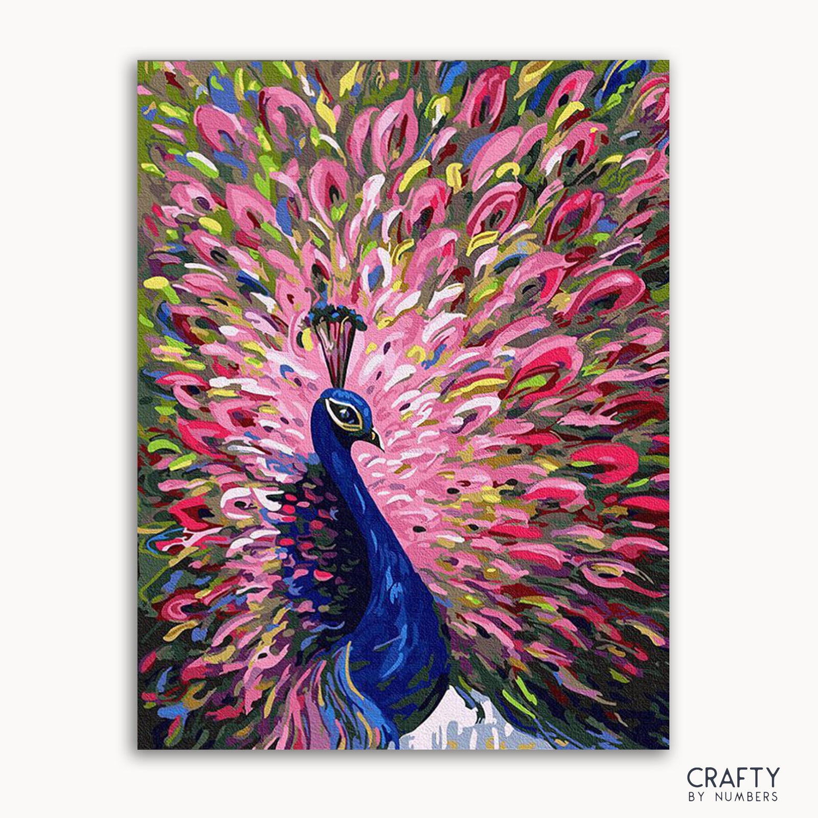 Magnificent Peacock finished paint by numbers artwork