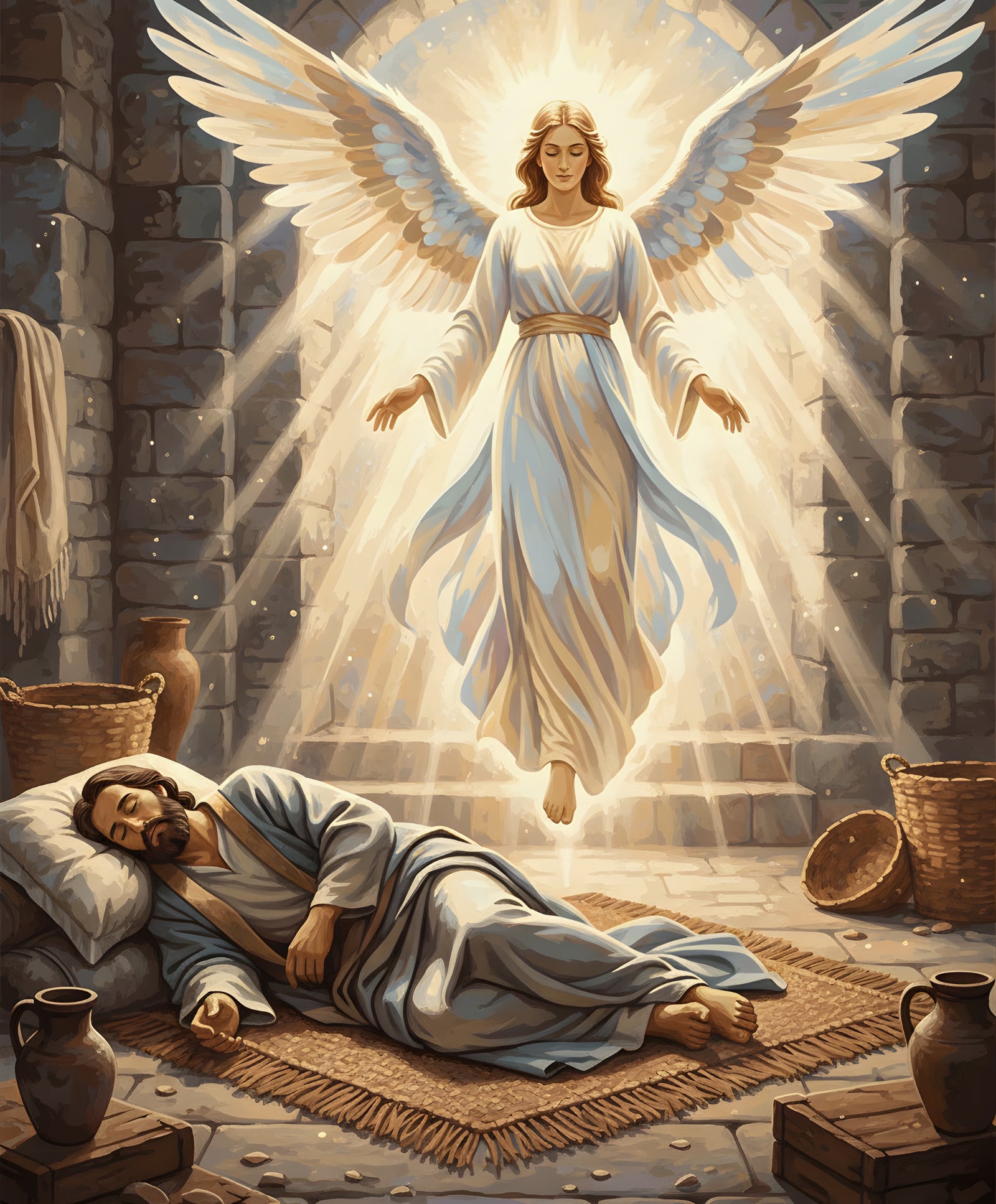 Light of the Angel paint by numbers artwork