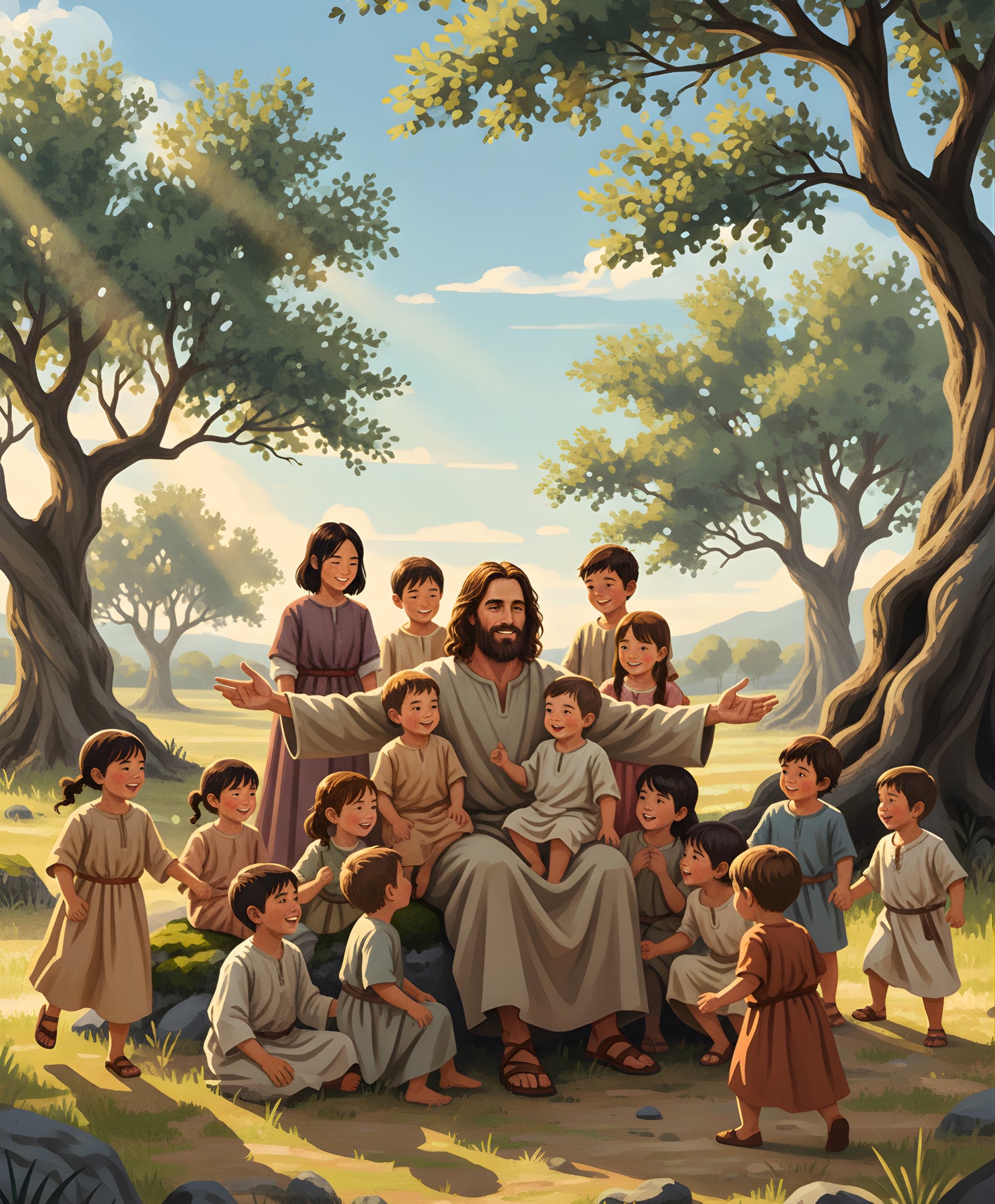 Joyful Gathering paint by numbers artwork