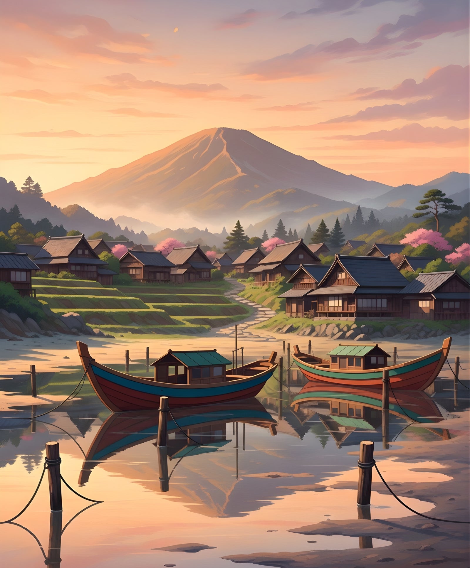 Harbor of Harmony paint by numbers artwork