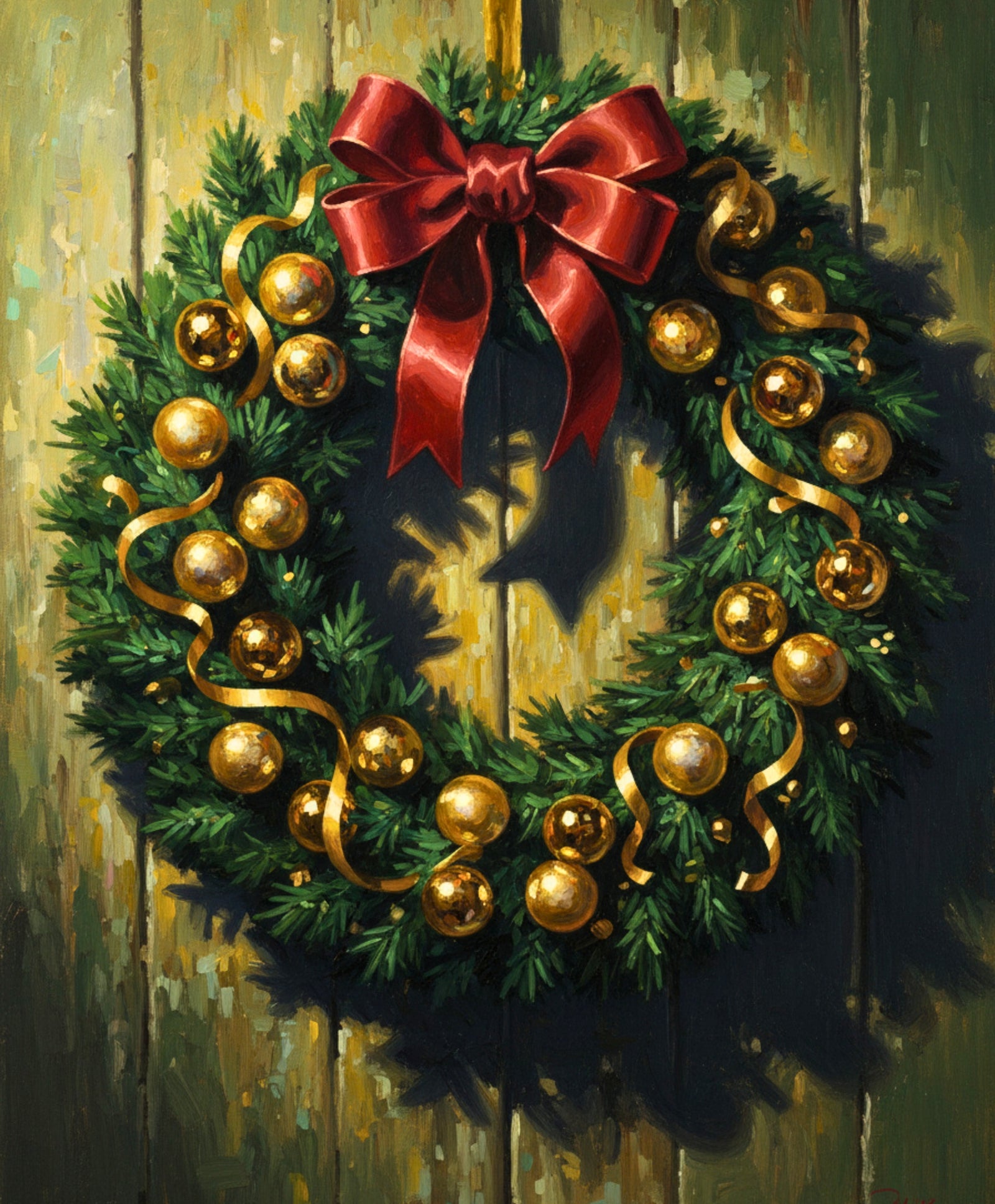 Golden Greetings paint by numbers artwork