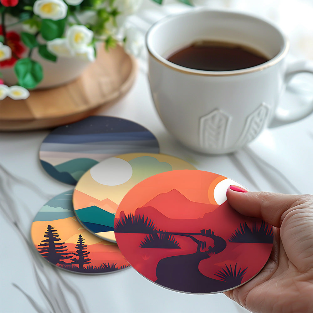 Scenic landscapes paint by numbers set, relaxing art project kit for stress-free painting.