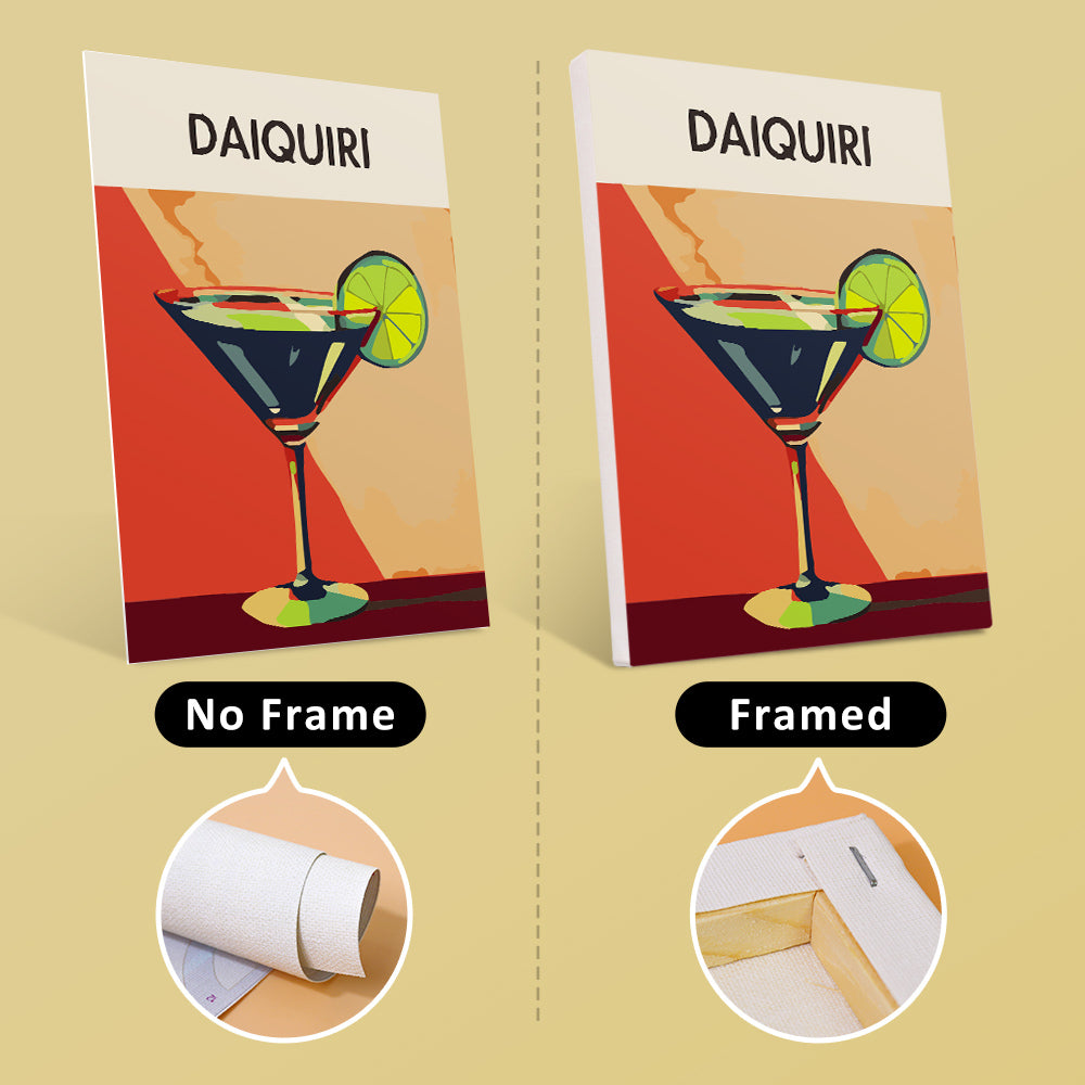 daiquiri cocktail paint with frame and no frame