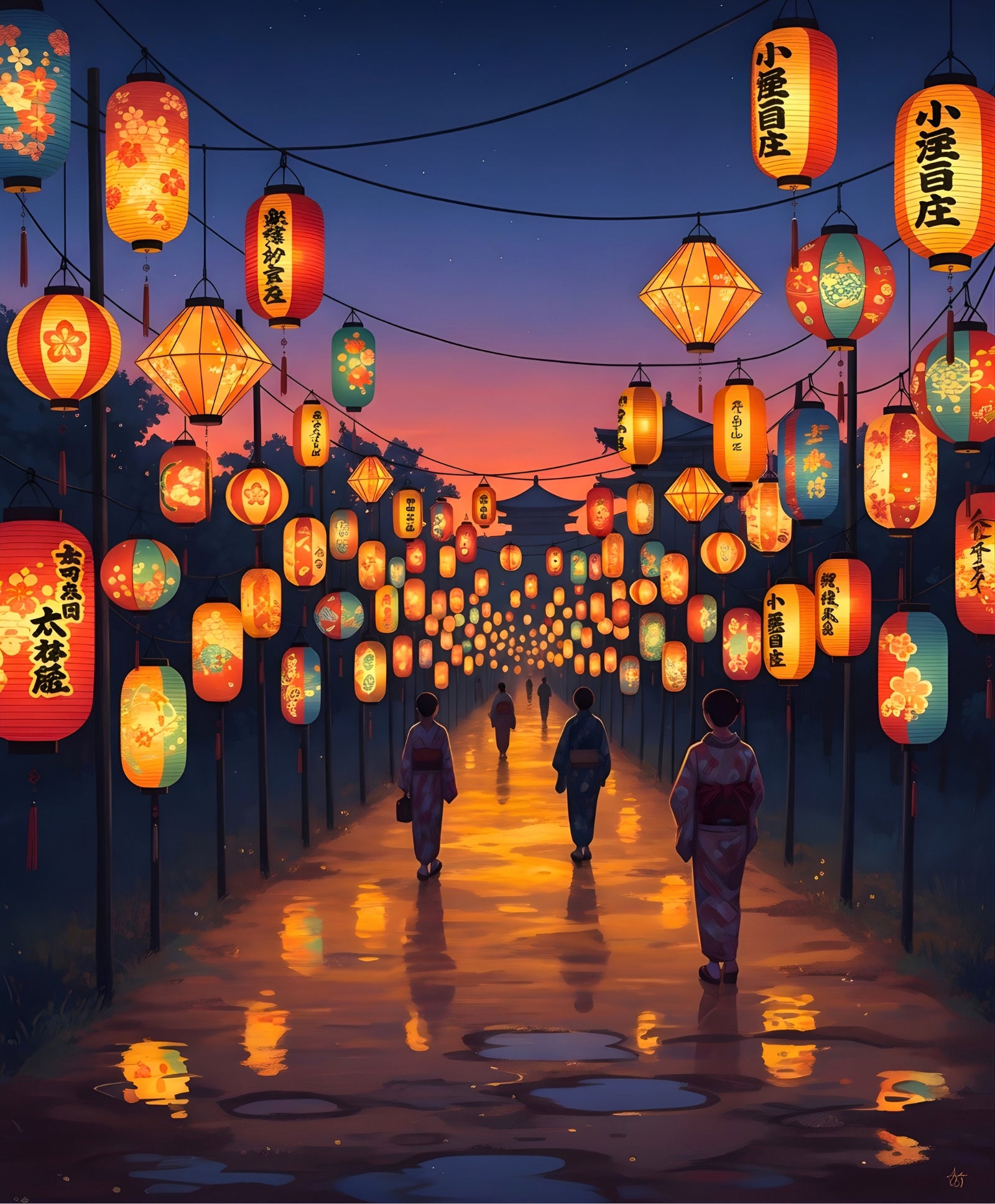 Festival of Light paint by numbers artwork