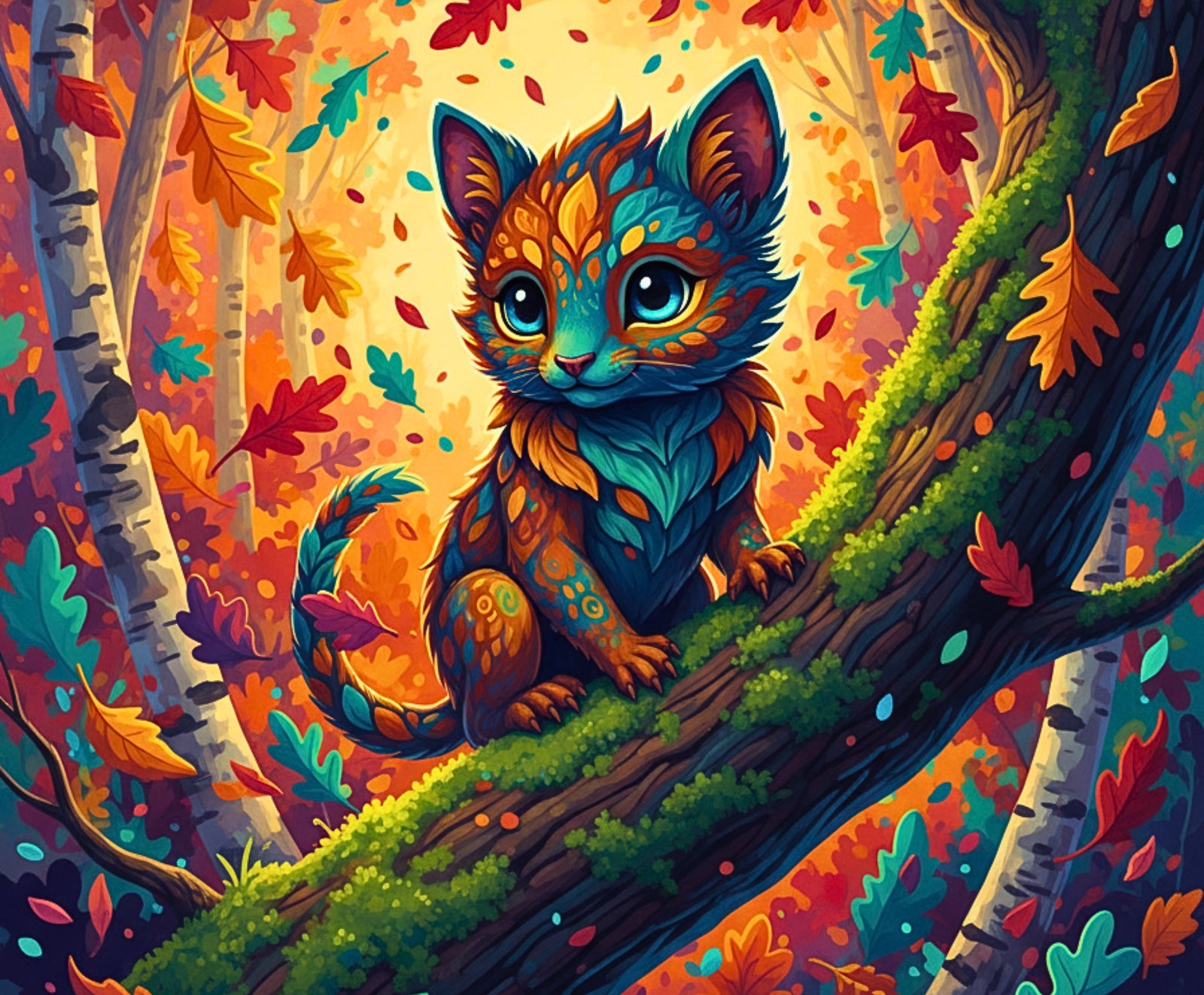 Autumn Forest Fantasy Kitten
