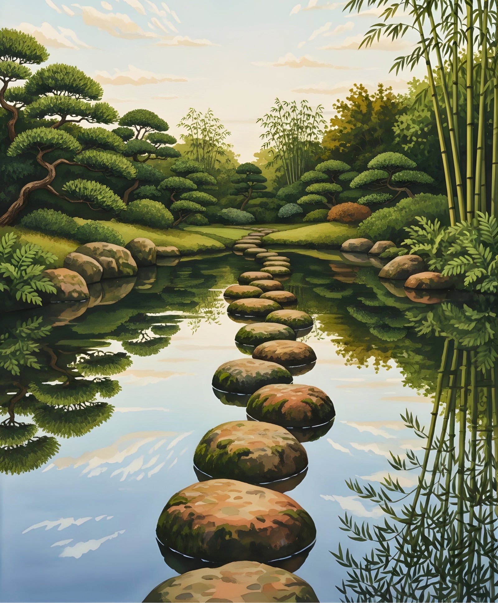 The Garden Path paint by numbers artwork