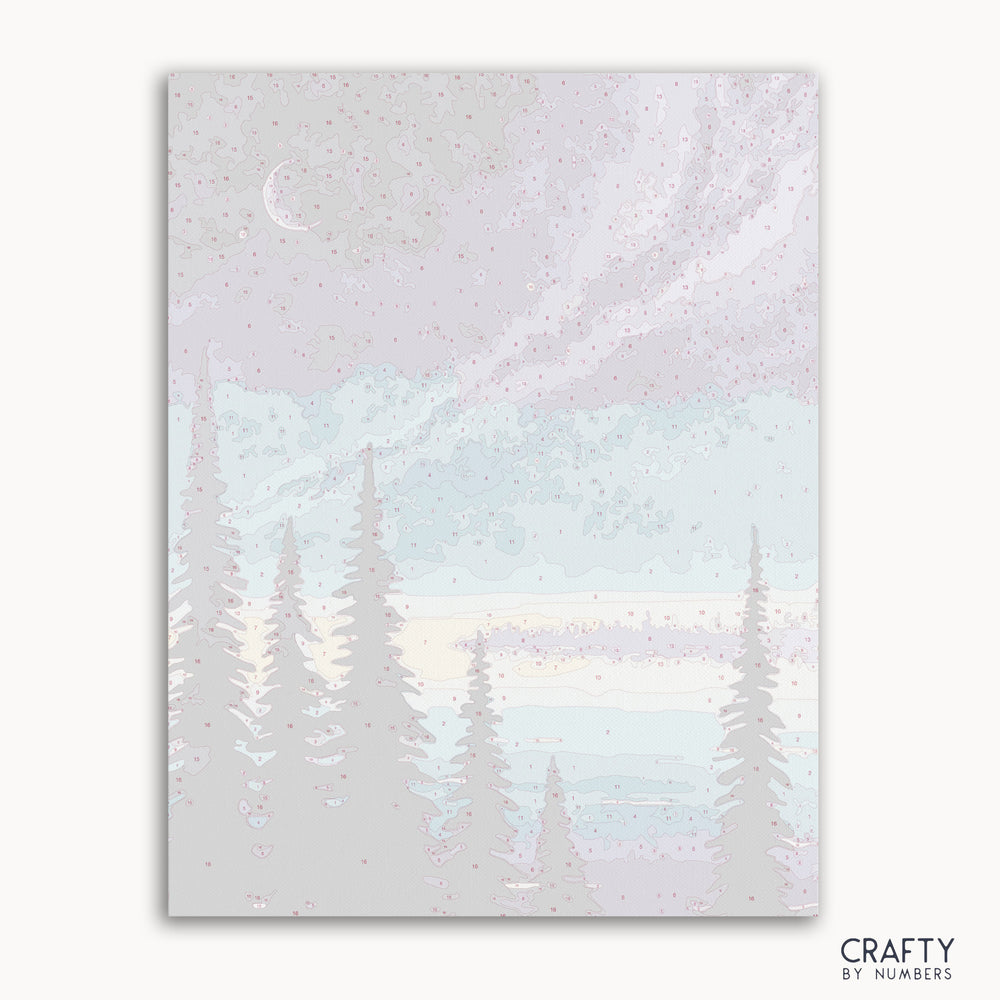 Night Lake paint by numbers kit box front view
