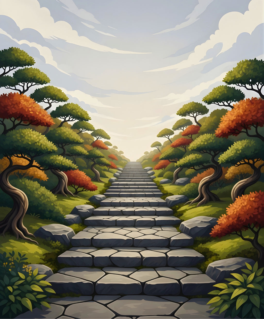 Finished Path to Enlightenment paint by numbers artwork