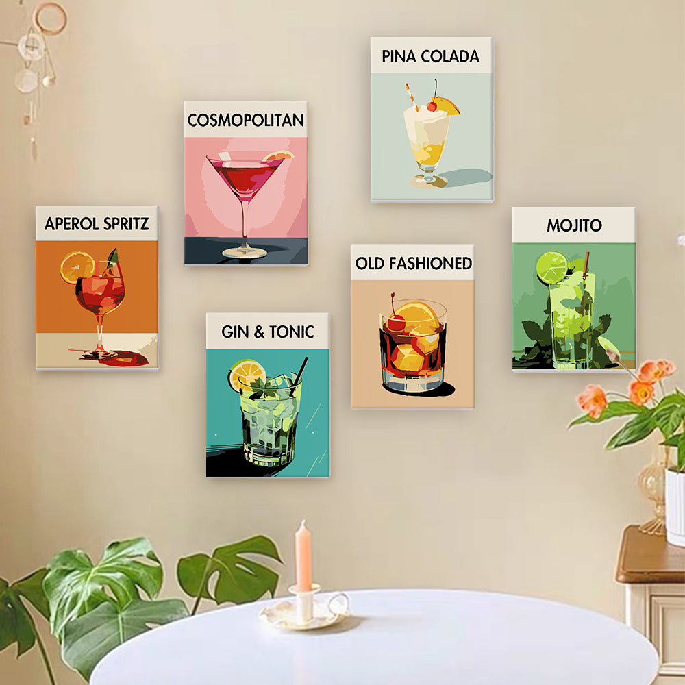 Fun painting session with mini paint by numbers supplies