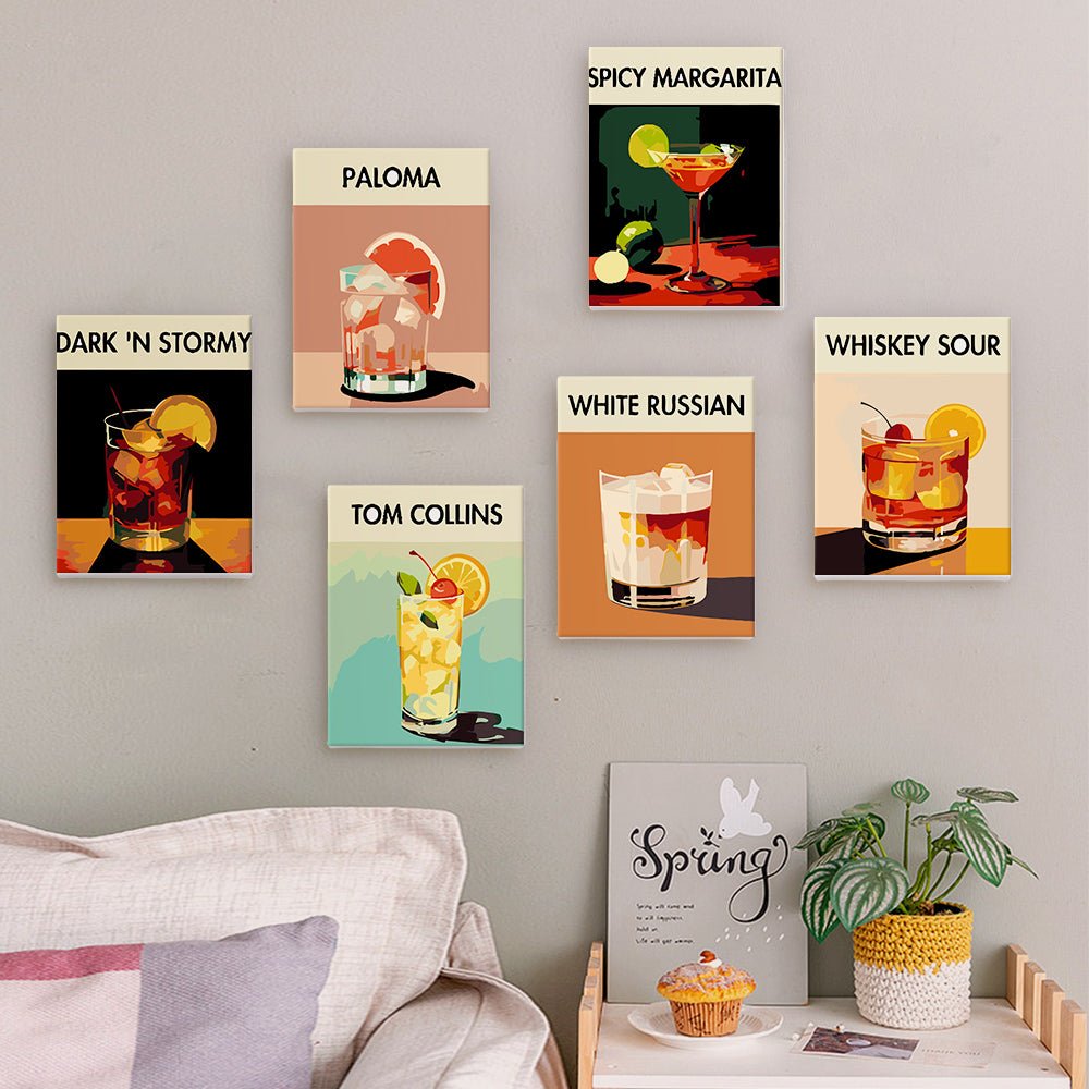 Miniature landscape paint by numbers kit for creative fun