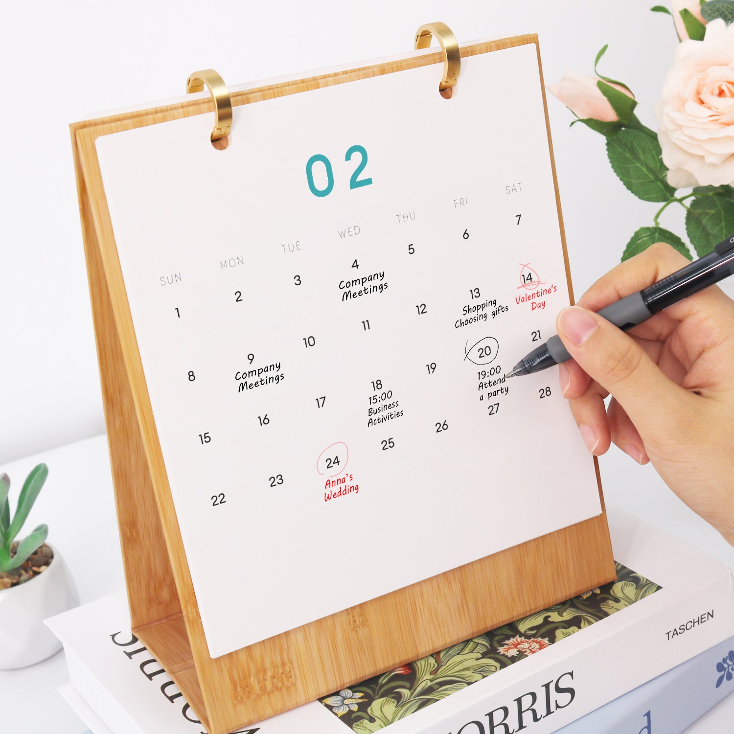 Paint by numbers project featuring cocktails and calendar layout.