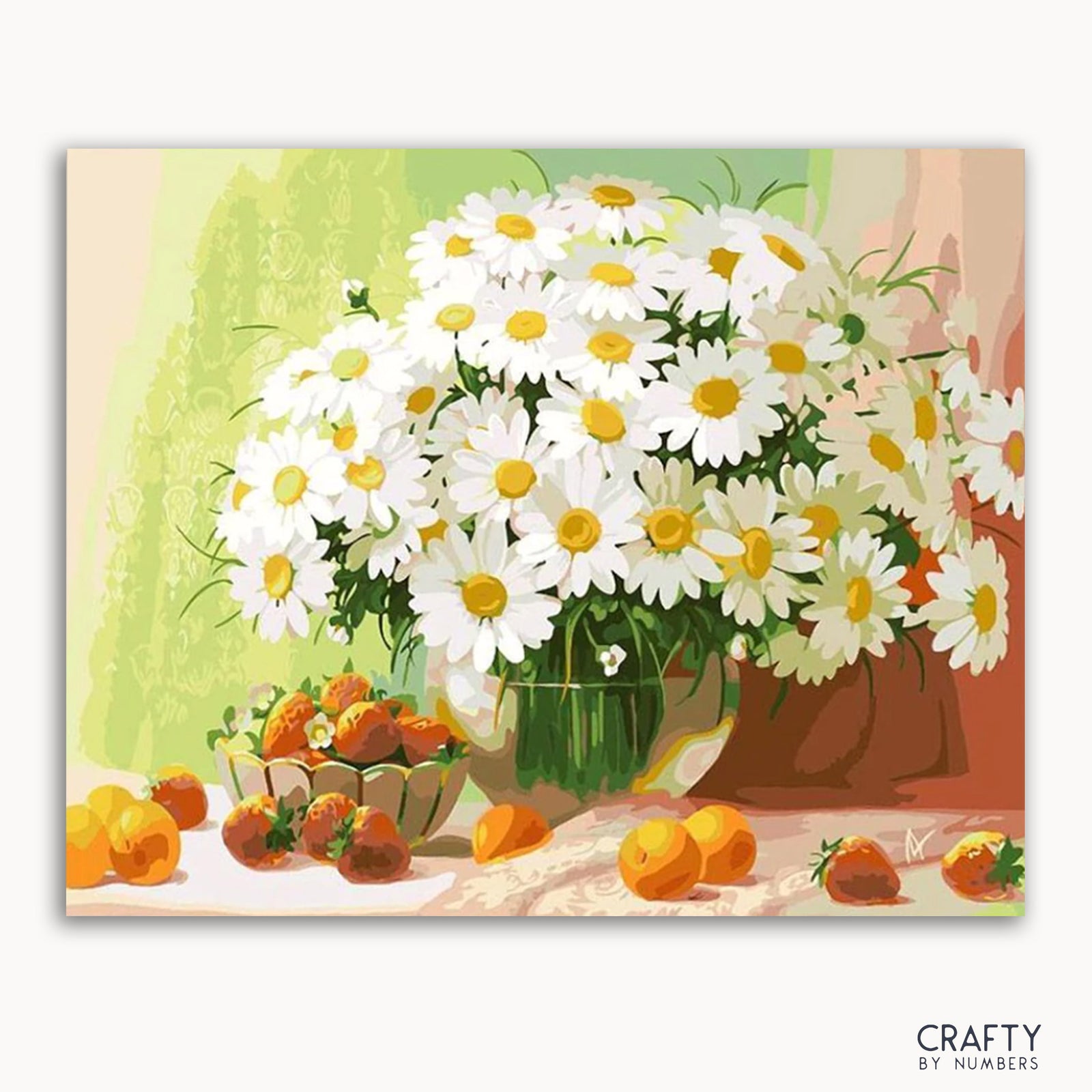 Bouquet of Daisies finished paint by numbers artwork