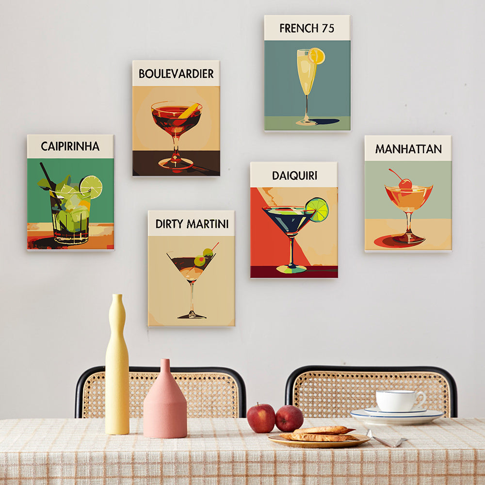 Velvet Pour Mini Paint by Numbers Kit with paintbrush and numbered canvas