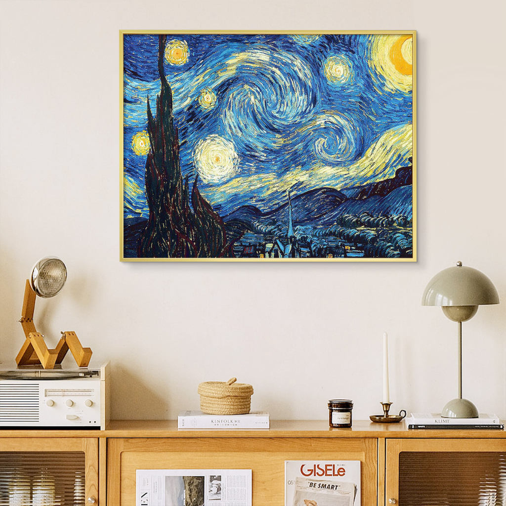 Framed DIY paint by numbers kit, creative canvas painting for home walls.