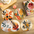 Finalized Earthy Elegance Coasters paint by numbers project inspired by famous paintings capturing iconic creative visions from art history.