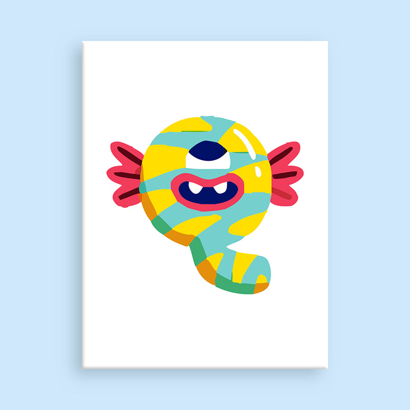 Colorful abstract creature on a white background
