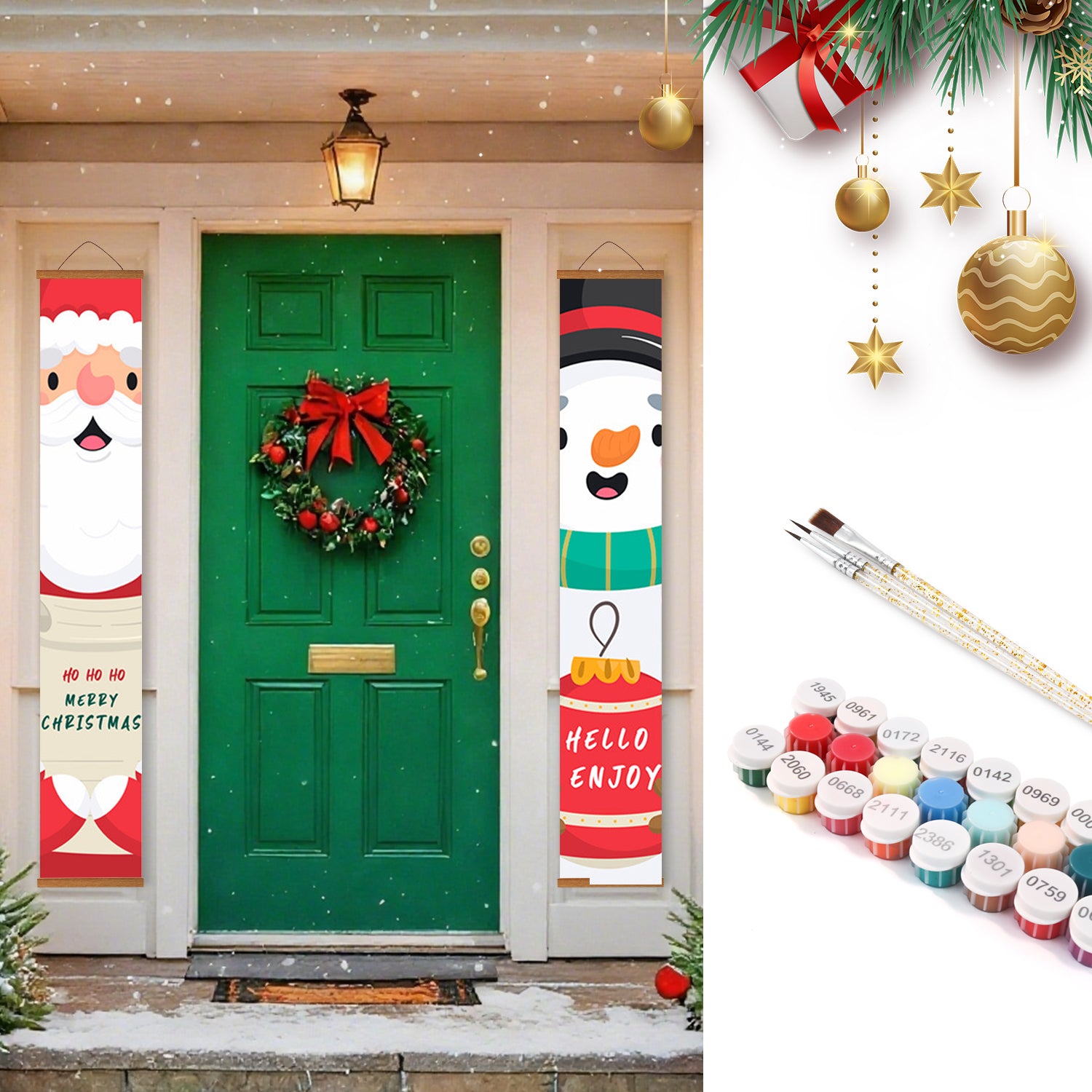 Ho Ho Holiday – Kit de pintura por números para carteles de porche