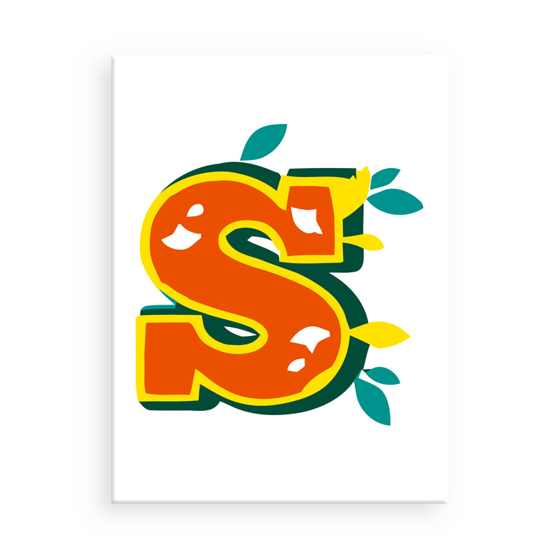 Colorful letter 'S' design on a white background