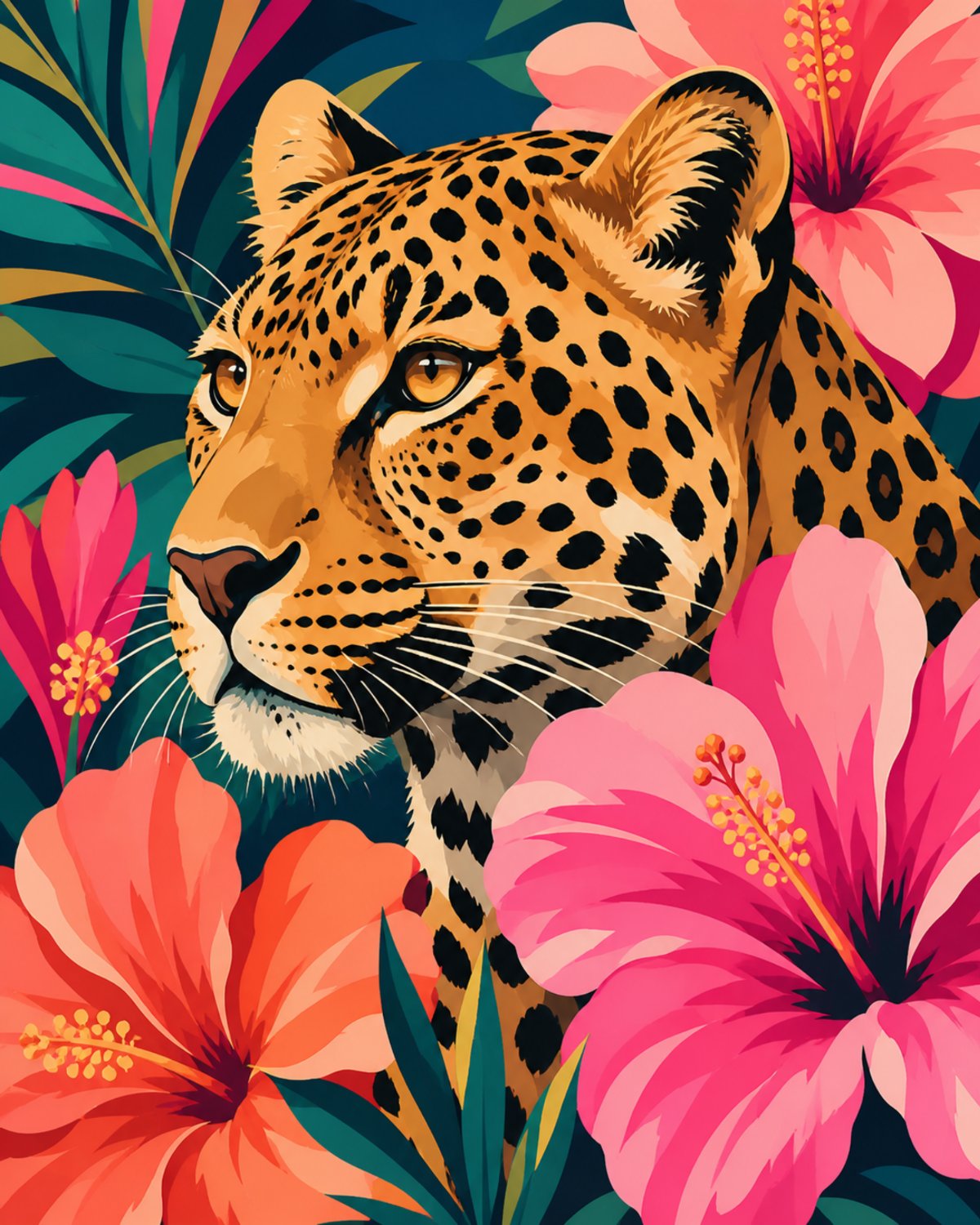 Floral Leopard