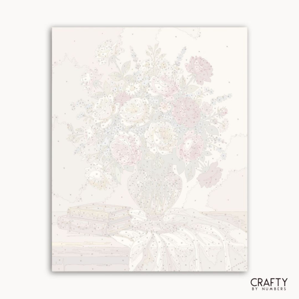 White paper with pink floral design on a white background