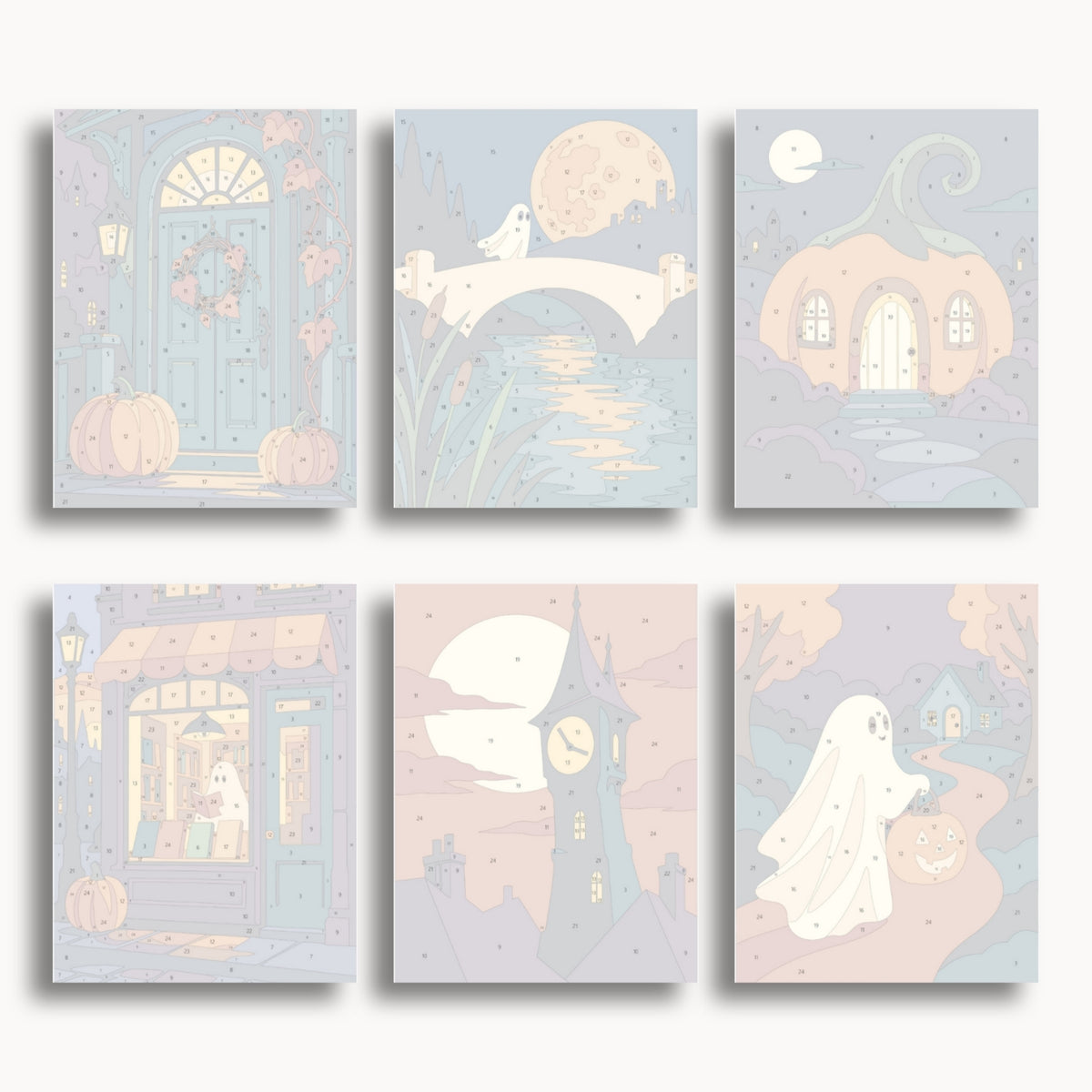 Haunted Halloween Village Mini Paint By Numbers Set